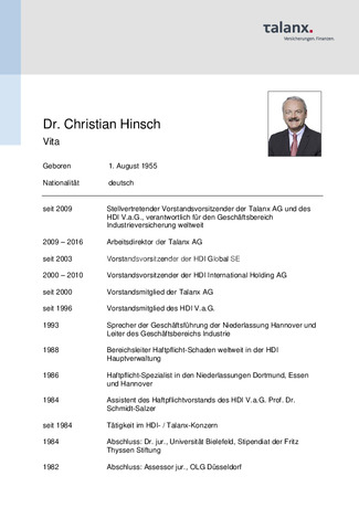 Vita - Dr. Christian Hinsch | deutsch